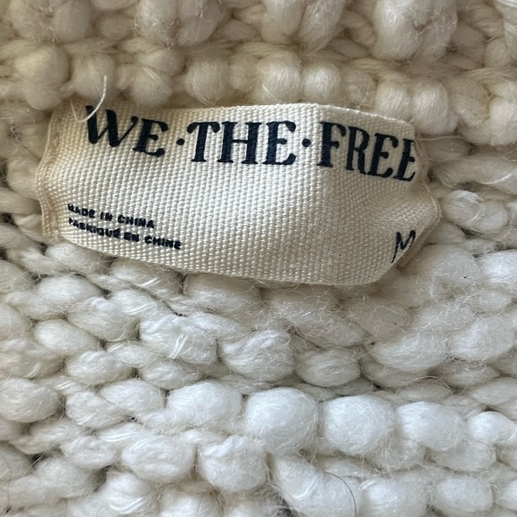 We The Free Ivory 🤍 Wool-Blend Chunky Cardigan by Free People - Picture 3 of 4